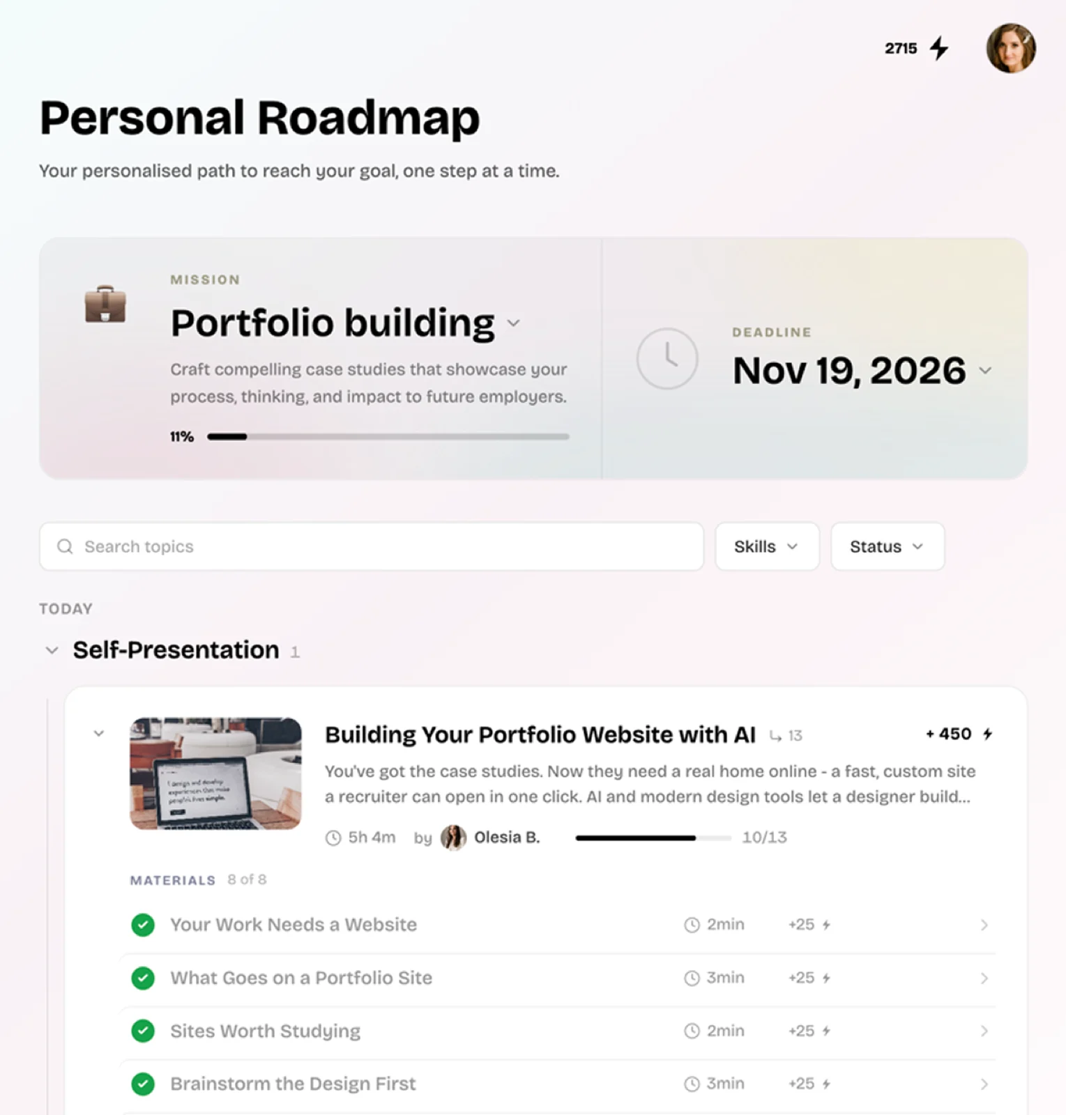 Personal Roadmap