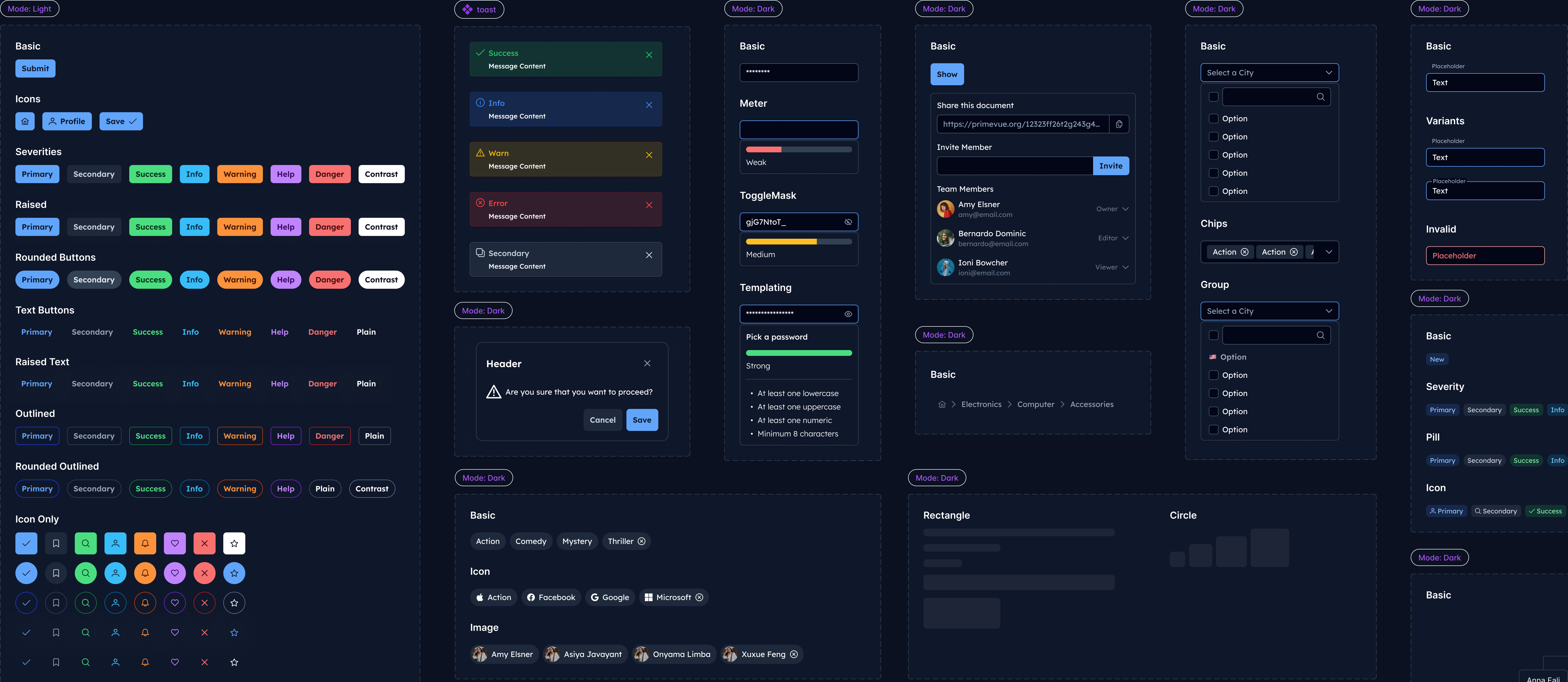 PrimeNG component library